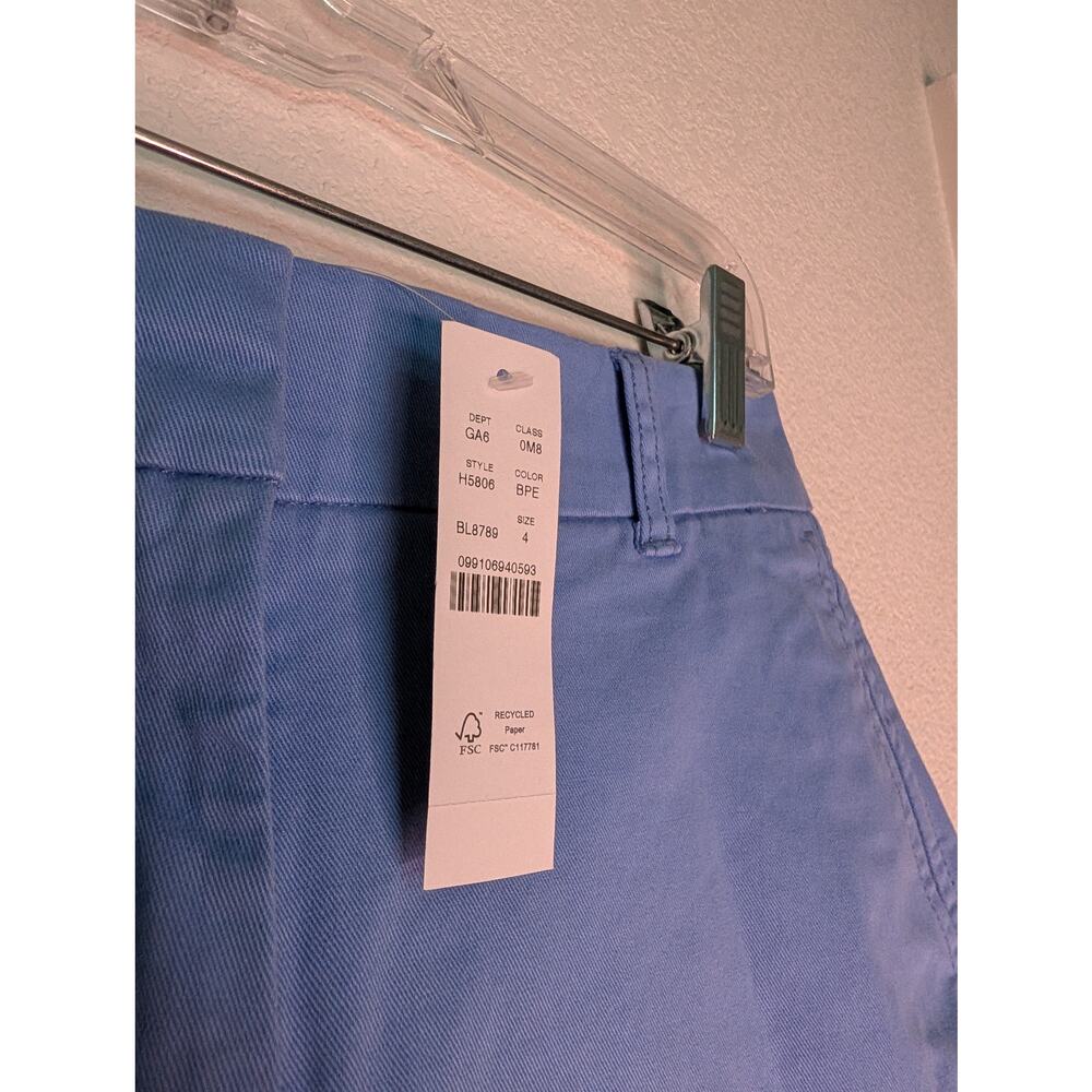 J. Crew NWT 4" Stretch Chino Shorts Blue 4 Preppy Coastal Summer Capsule - Picture 6 of 8